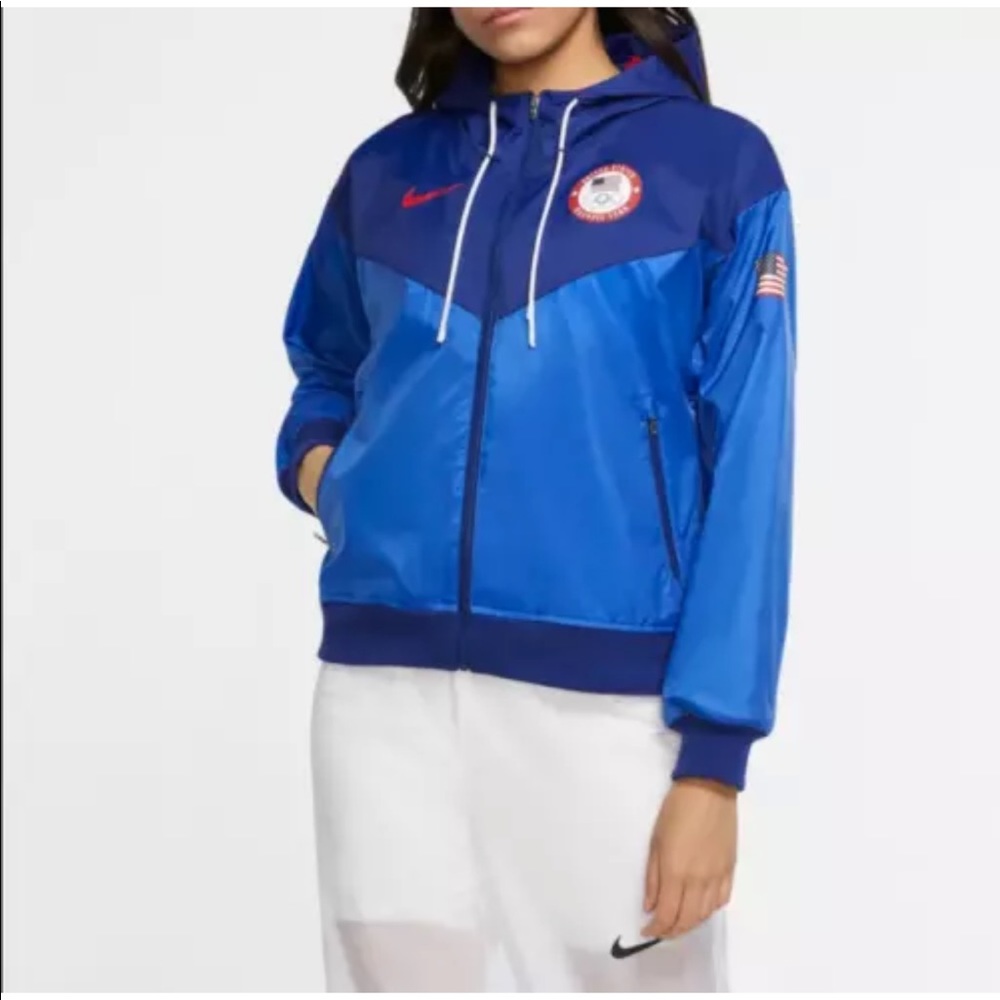 Nike Team USA Olympic Windrunner Women's Woven Jacket  Blue CQ7263 451